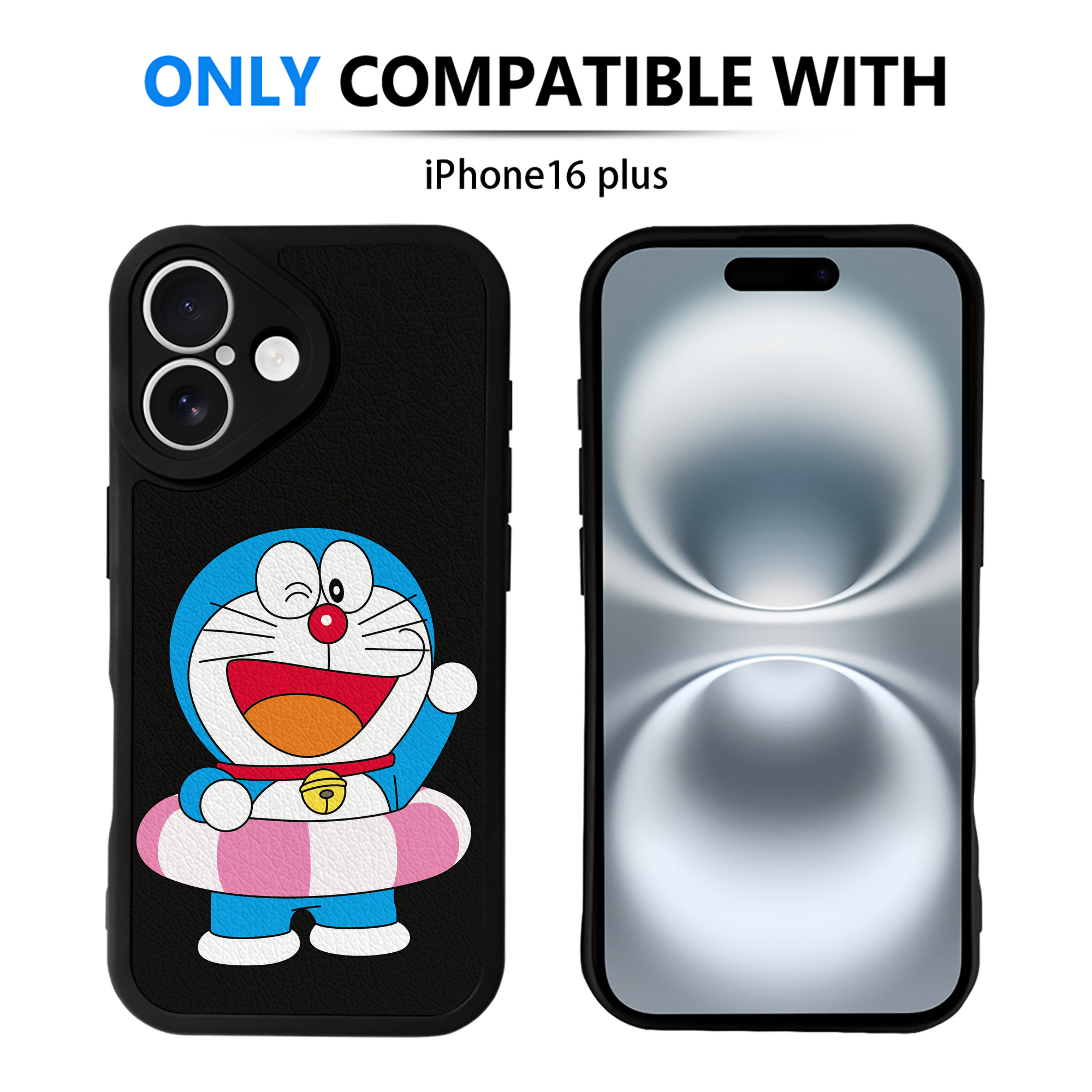 （画像用） ドラえもん Doraemon 【iPhone 16シリーズ対応】シリコンスマホケース（レザー調） 材質：シリコン